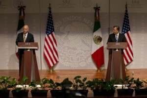 El gobernador de California, Jerry Brown y el secretario de SRE, Jos Antonio Meade en conferencia c