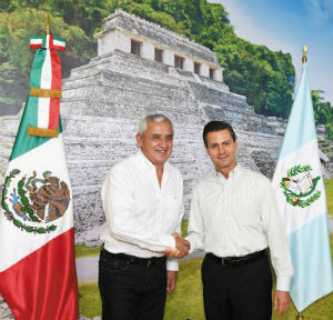 Los presidente de Guatemala, Otto P�rez Molina, y de M�xico, Enrique Pe�a Nieto, presentaron el prog