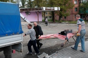 Los enfrentamientos haban estallado horas antes en Makiyivka, un vecindario ubicado en el este de D