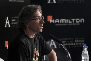 El director de 'Vivir es f�cil con los ojos cerrados', David Trueba, al t�rmino de la presentaci�n. 