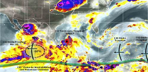 Dolly aportar nubosidad que provocar precipitaciones en oriente, sur y sureste del territorio naci