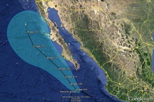 La posible trayectoria del huracn 'Norbert'