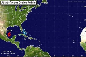 Localizacin del cicln frente a las costas de Tamaulipas y Veracruz