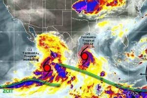 Se espera que Dolly produzca cantidades de lluvia entre 12 y 25 centmetros con cantidades mximas a