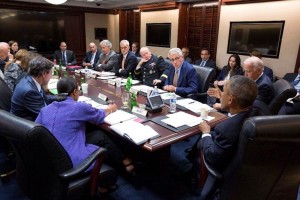 El presidente Barack Obama y el vicepresidente Joe Biden se renen con miembros del Consejo de Segur
