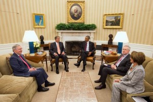 El presidente Barack Obama se reuni con los lderes del Congreso en la Oficina Oval de la Casa Blan