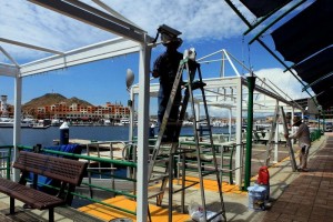 Aspecto de los trabajos en la marina de Los Cabos