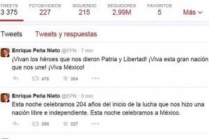 Los mensajes publicados por Pe�a Nieto en redes sociales previo a la ceremonia oficial de El Grito