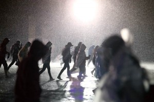 Varios asistentes no pudieron terminar de ver a sus �dolos debido a la intensa lluvia