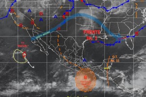Se prev� el desarrollo de una posible tormenta tropical (Sim�n), a 300 km al suroeste de las costas 