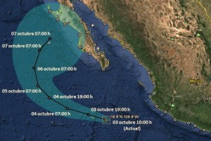 El cicl�n se localiz� a las 10:00 horas al este de Isla Socorro, Colima; a 475 kil�metros al oeste-s