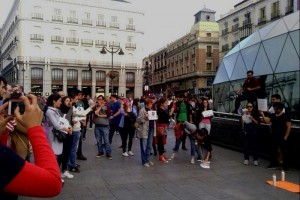 Aspecto de una de las movilizaciones en Madrid, Espaa
