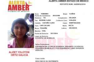 Activan Alerta Amber por menor desaparecida en la Cuauhtmoc Alizet Yolotzin Ortiz Galicia, de 14 aos de edad, sali de Ecatepec con rumbo a la delegacin Cuauh