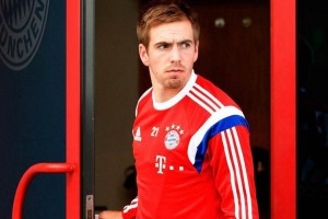 El capitn del Bayern Mnich previo a la prctica de entrenamiento 