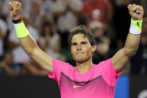 Rafael Nadal celebra el triunfo de este mi�rcoles ante Tim Smyczek 