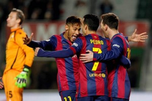 Neymar y Messi clavaron un doblete, respectivamente, para inflar el marcador blaugrana. 