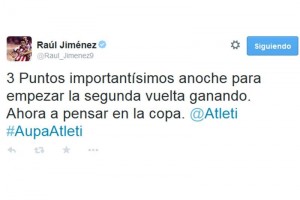Ral Jimnez mantiene el buen nimo en el 'Atleti' Ral no fue convocado en el duelo contra Rayo Vallecano.