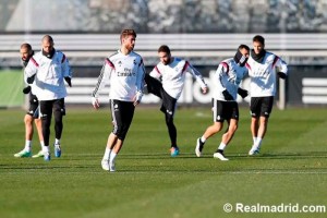 Los jugadores del cuadro l�der de Espa�a se entrenan en Ciudad Deportiva de Valdebebas