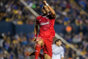 Ricardo Jess Da Silva festeja la primer anotacin de Xolos de Tijuana