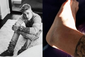 Justin Bieber exhibe su pie roto y ropa interior
