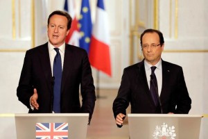 Primer ministro ingls, David Cameron (izq), y el presidente francs, Francois Hollande (der). Alexi