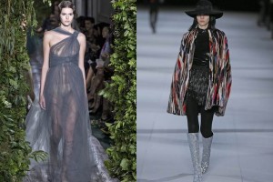 MODA. En la primera imagen una modelo desfila con una creacin de los diseadores italianos Maria Grazia C