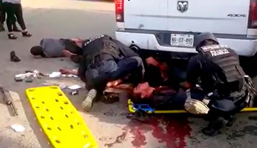  Imagen de un video, en poder de las autoridades, en el que se observa que despu�s del enfrentamient