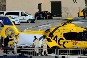 Alonso fue trasladado en helicptero al Hospital General de Catalunya de Sant Cugat del Valls.