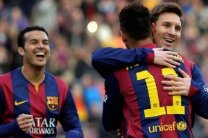 Messi marc� triplete a los minutos 38, 58 y 64 (por la v�a del penal).