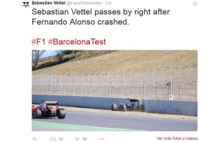 Vettel, que iba a las espaldas del espaol, relat que el blido de McLaren no iba rpido. 