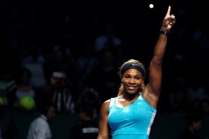 La tenista estadounidense celebra un triunfo en un partido de la WTA