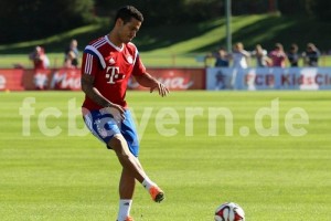 El futbolista espa�ol durante un entrenamiento con el Bayern M�nich