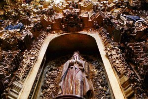 El avance de la restauraci�n del retablo de la Virgen de Ocotl�n es del 50 por ciento