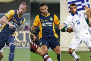 Evangelos Moras y Panagiotis Tachtsidis (ambos del Hellas Verona) y  Ioannis Fetfatzidis sufrieron g