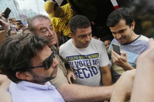 El ex delantero brasile�o protest� contra el gobierno de Rousseff