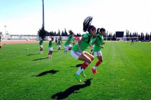 Los jugadoras mexicanas durante un entrenamiento 