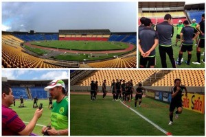 M�xico realiz� una sesi�n de una hora de trabajo en el c�sped del Estadio Gobernador Jo�o Castelo de