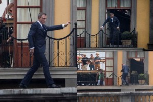 Agente 007 'salta' por los tejados del Centro Histrico Con gra el equipo de produccin rod varias veces la escena, tardando unos 10 minutos entre una y o