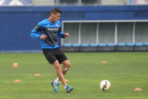 El central mexicano durante el entrenamiento de este jueves