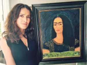 Salma Hayek comparte cuadro que pint de Frida