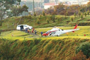 Vecinos de Huixquilucan fotografiaron la llegada de un helicptero con siglas de la Comisin Naciona