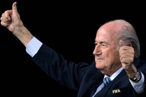El suizo celebra su reeleccin como presidente de FIFA 