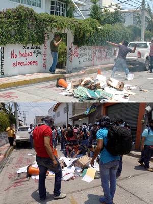 Normalistas de la Union de Normalistas Egresados del Estado de Guerrero antes FUNPEG, bandalizaron 