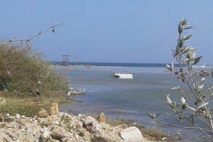 La elevaci�n del agua logr� arrastrar una camioneta hacia el mar
