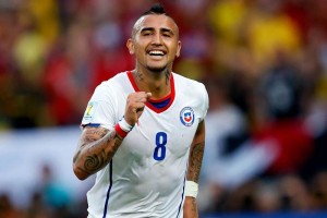 Arturo Vidal durante un partido con su selecci�n 