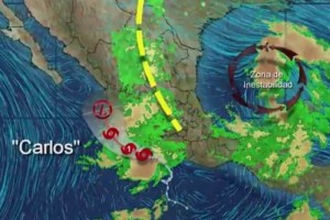 Michoacn y Guerrero, en alerta por tormenta <i>Carlos</i> El SMN estableci una zona de prevencin por efectos de huracn desde el oeste de Punta San Telmo (M